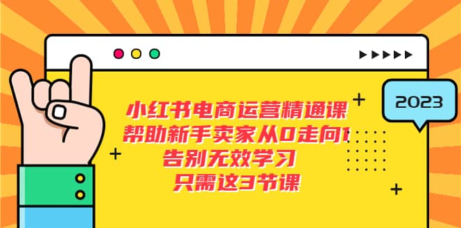 小红书电商·运营精通课，帮助新手卖家从0走向1 告别无效学习（7节视频课）_网创掘金