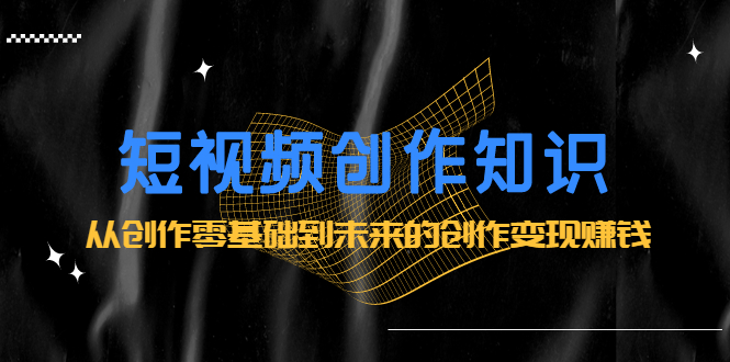 短视频创作知识：从创作零基础到未来的创作变现赚钱_网创掘金