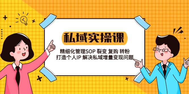 私域实战课程：精细化管理SOP 裂变 复购 转粉 打造个人IP 私域增量变现问题_网创掘金