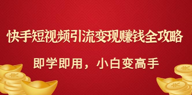 快手短视频引流变现赚钱全攻略：即学即用，小白变高手（价值980元）_网创掘金