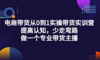 电商带货从0到1实操带货实训营:提高认知,少走弯路,做一个专业带货主播_网创掘金