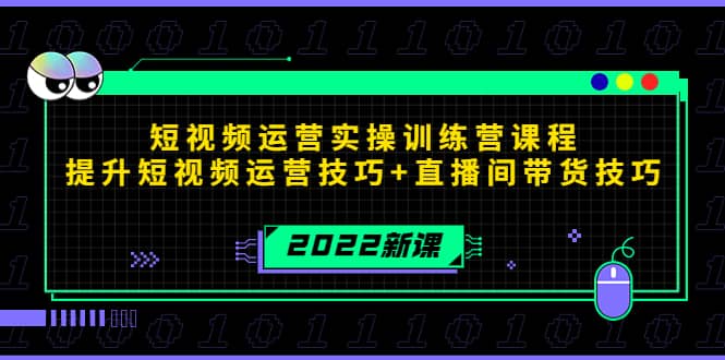 2022短视频运营实操训练营课程，提升短视频运营技巧+直播间带货技巧_网创掘金