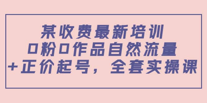 某收费最新培训：0粉0作品自然流量+正价起号，全套实操课_网创掘金