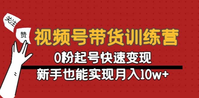 视频号带货训练营：0粉起号快速变现_网创掘金