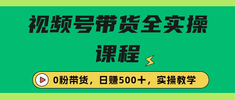 收费1980的视频号带货保姆级全实操教程，0粉带货_网创掘金