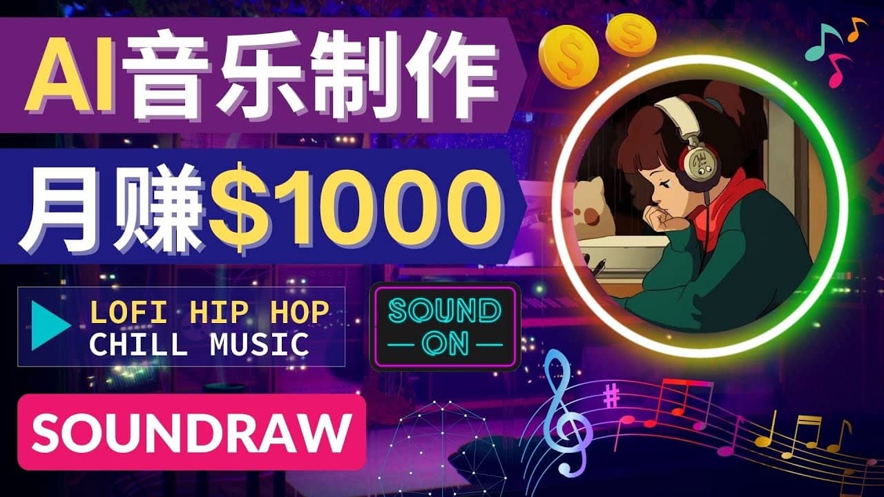 无需任何音乐基础： 使用AI软件制作Lofi Hip Hop Chill Music 月赚1000美元_网创掘金