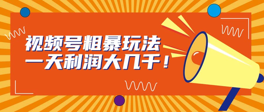 视频号粗暴玩法，一天利润大几千_网创掘金