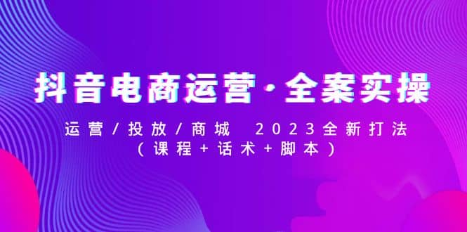 抖音电商运营·全案实操：运营/投放/商城 2023全新打法_网创掘金