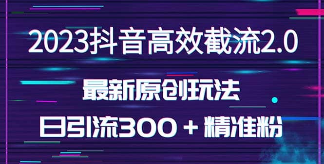 日引300＋创业粉，独家抖音高效截流2.0玩法（价值1280）_网创掘金