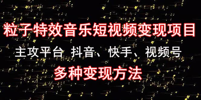 《粒子特效音乐短视频变现项目》主攻平台 抖音、快手、视频号 多种变现方法_网创掘金
