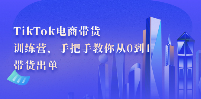 TikTok电商带货训练营，手把手教你从0到1带货出单_网创掘金