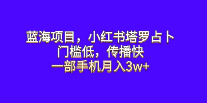 蓝海项目，小红书塔罗占卜，门槛低，传播快，一部手机月入3w+_网创掘金