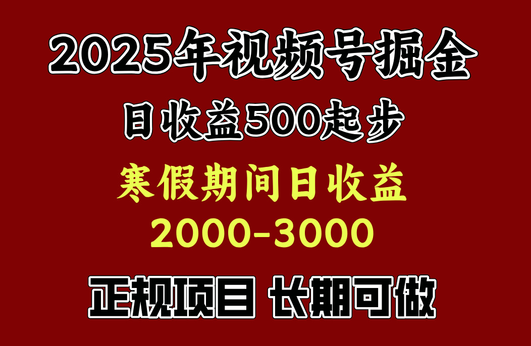 寒假期间一天收益2000+，小白一天就能上手_网创掘金
