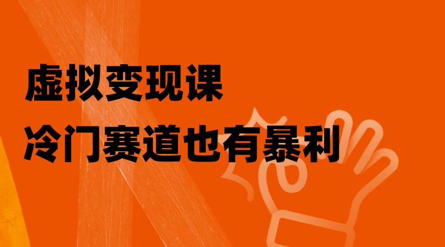虚拟变现课，冷门赛道也有暴利，手把手教你玩转冷门私域_网创掘金