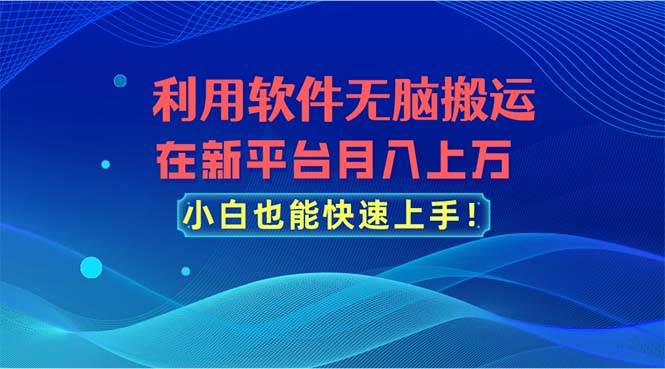 利用软件无脑搬运，在新平台月入上万，小白也能快速上手_网创掘金
