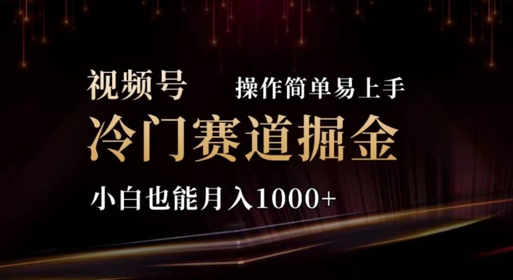 2024视频号冷门赛道掘金，操作简单轻松上手，小白也能月入1000+_网创掘金