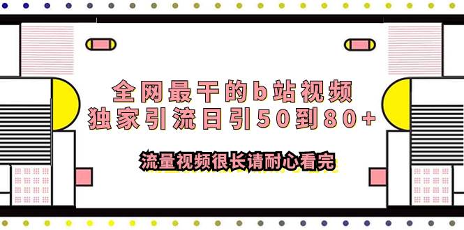 全网最干的b站视频独家引流日引50到80+流量视频很长请耐心看完_网创掘金