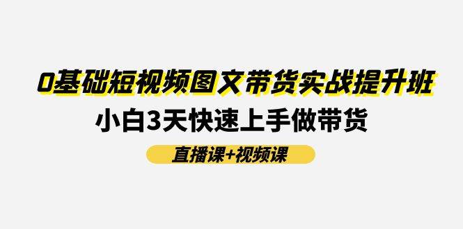 0基础短视频图文带货实战提升班(直播课+视频课)：小白3天快速上手做带货_网创掘金