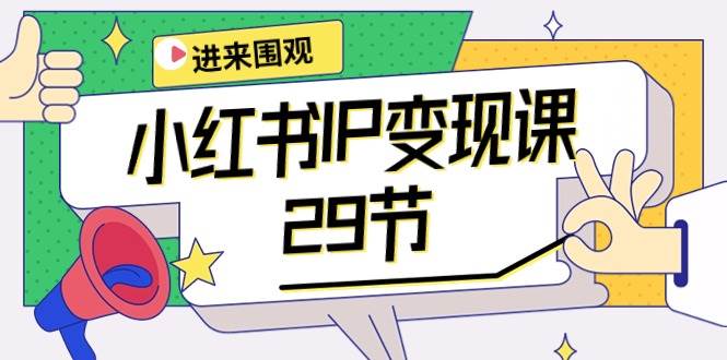 小红书IP变现课：开店/定位/IP变现/直播带货/爆款打造/涨价秘诀/等等/29节_网创掘金