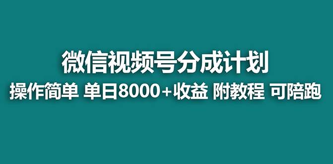 【蓝海项目】视频号分成计划，单天收益8000+，附玩法教程！可陪跑_网创掘金