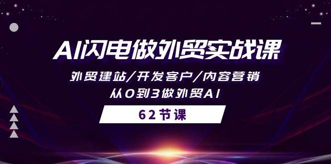 AI闪电做外贸实战课，外贸建站/开发客户/内容营销/从0到3做外贸AI-62节_网创掘金