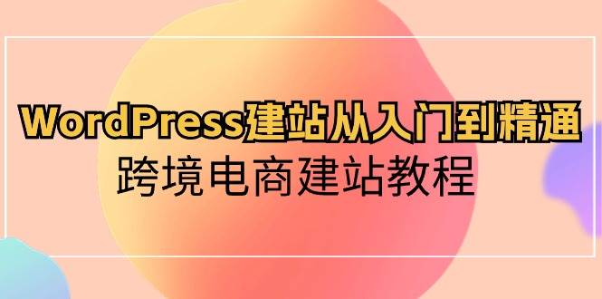 WordPress建站从入门到精通，跨境电商建站教程_网创掘金