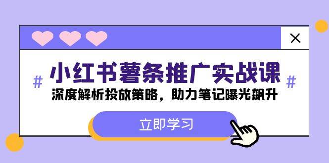 小红书-薯 条 推 广 实战课：深度解析投放策略，助力笔记曝光飙升_网创掘金