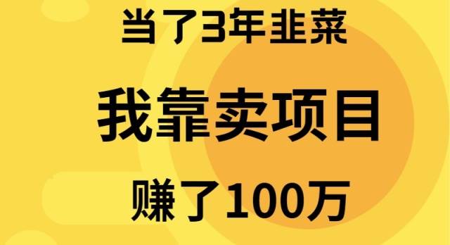 当了3年韭菜，我靠卖项目赚了100万_网创掘金