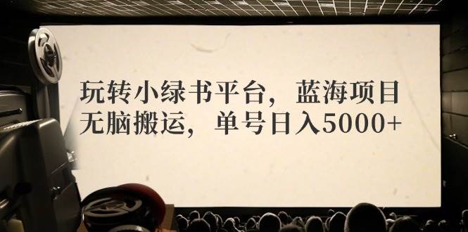玩转小绿书平台，蓝海项目，无脑搬运，单号日入5000+_网创掘金