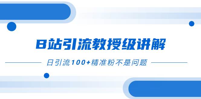 B站引流教授级讲解，细节满满，日引流100+精准粉不是问题_网创掘金