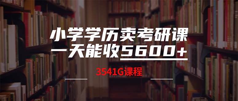 小学学历卖考研课程，一天收5600（附3580G考研合集）_网创掘金