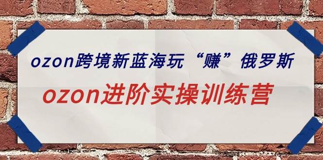 ozon跨境新蓝海玩“赚”俄罗斯，ozon进阶实操训练营_网创掘金
