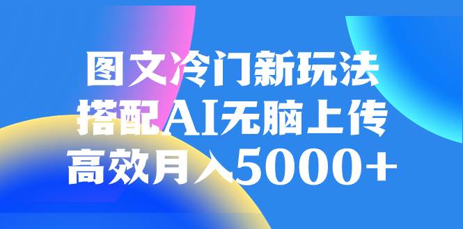 图文冷门新玩法，搭配AI无脑上传，高效月入5000+_网创掘金