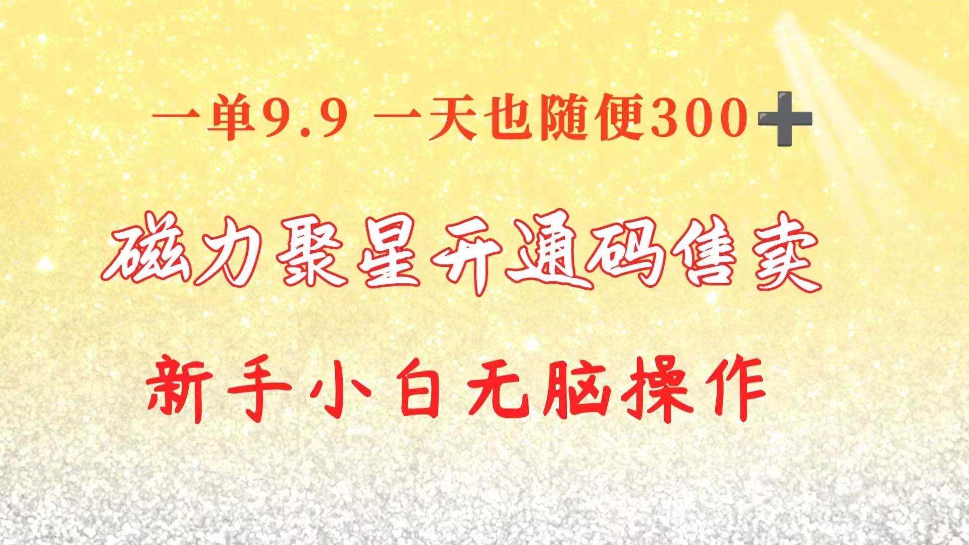 快手磁力聚星码信息差 售卖  一单卖9.9  一天也轻松300+ 新手小白无脑操作_网创掘金