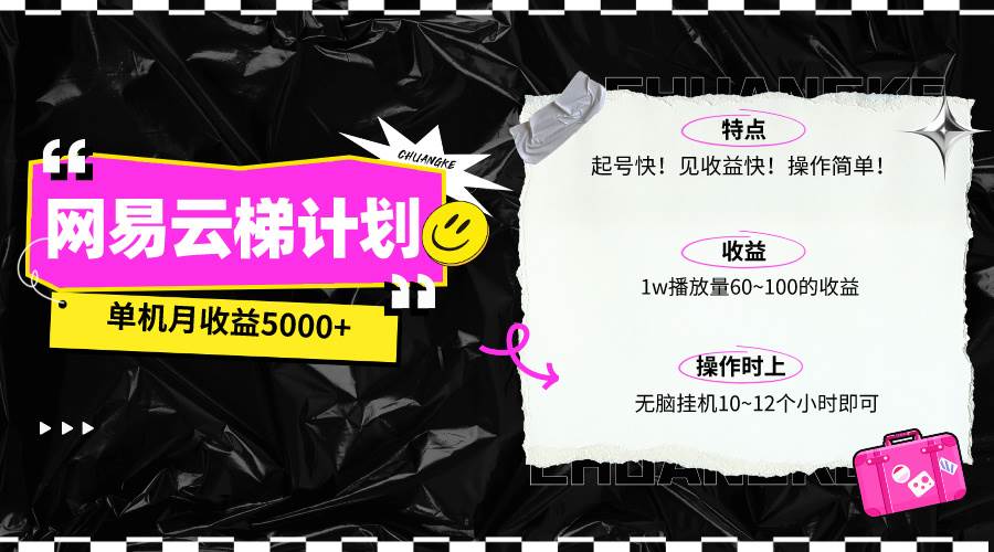 最新网易云梯计划网页版，单机月收益5000+！可放大操作_网创掘金