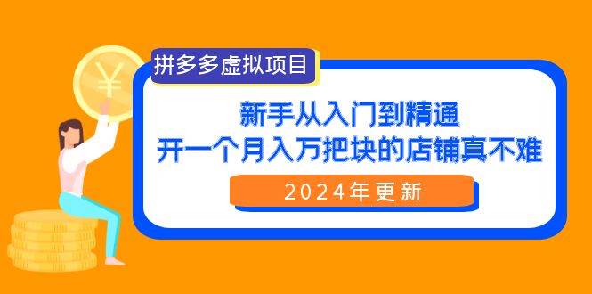 拼多多虚拟项目：入门到精通，开一个月入万把块的店铺 真不难（24年更新）_网创掘金