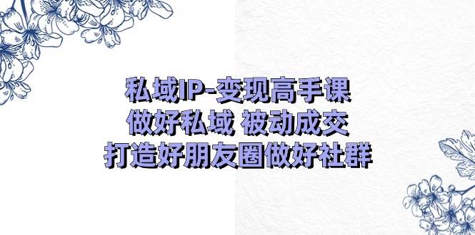 私域IP-变现高手课：做好私域 被动成交，打造好朋友圈做好社群（18节）_网创掘金