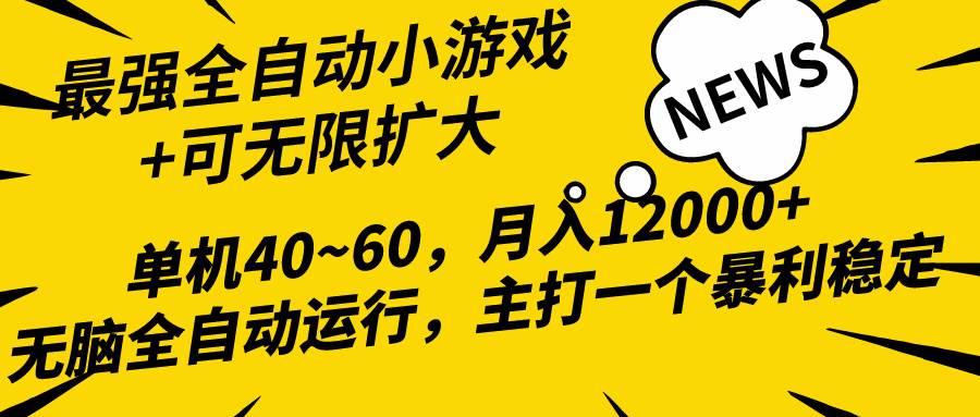 2024最新全网独家小游戏全自动，单机40~60,稳定躺赚，小白都能月入过万_网创掘金