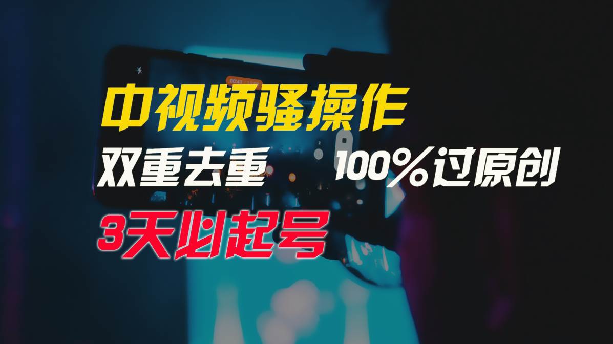 中视频骚操作，双重去重100%过原创，3天比必起号，简单无脑，月入3W+_网创掘金