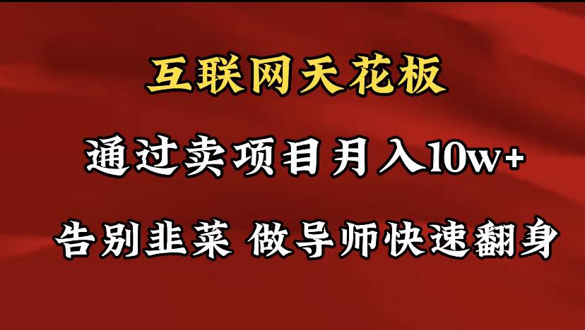 导师训练营互联网的天花板，让你告别韭菜，通过卖项目月入10w+，一定要…_网创掘金