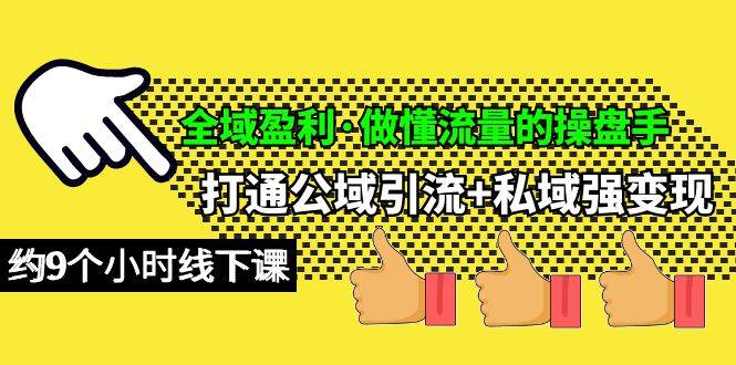 全域盈利·做懂流量的操盘手，打通公域引流+私域强变现，约9个小时线下课_网创掘金