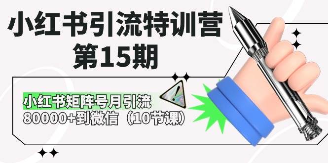 小红书引流特训营-第15期，小红书矩阵号月引流80000+到微信（10节课）_网创掘金