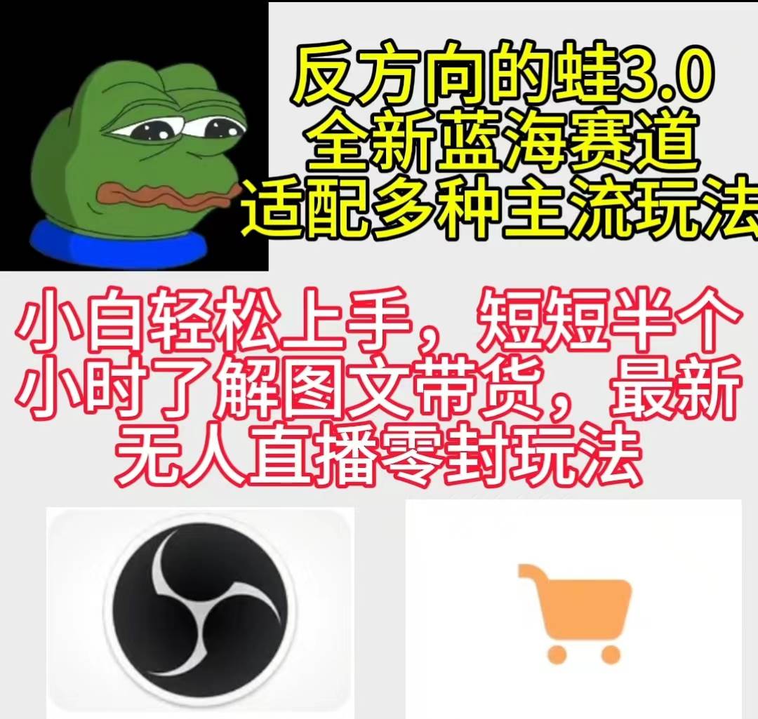 反方向的蛙3.0，图文最新玩法，变现多元化，新蓝海项目，小白轻松上手_网创掘金