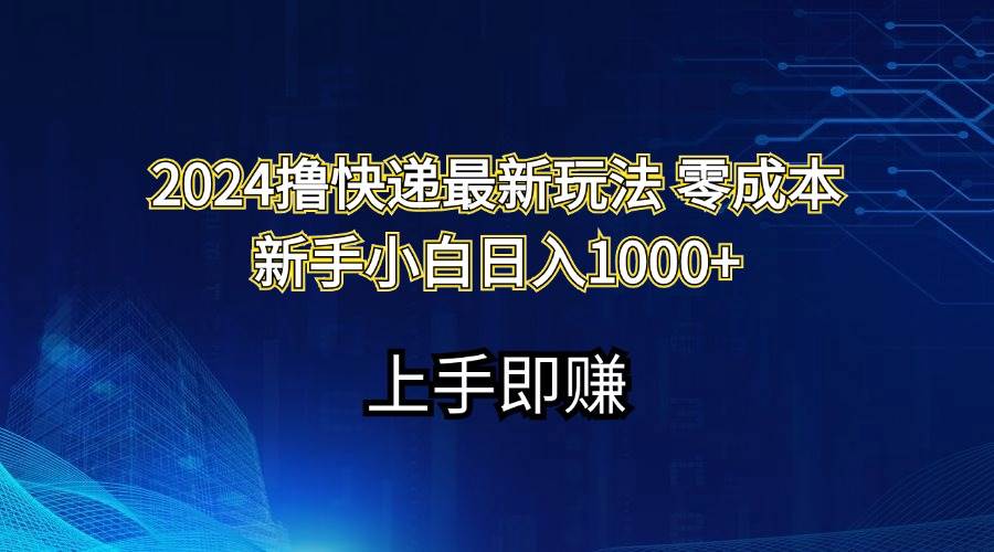 2024撸快递最新玩法零成本新手小白日入1000+_网创掘金