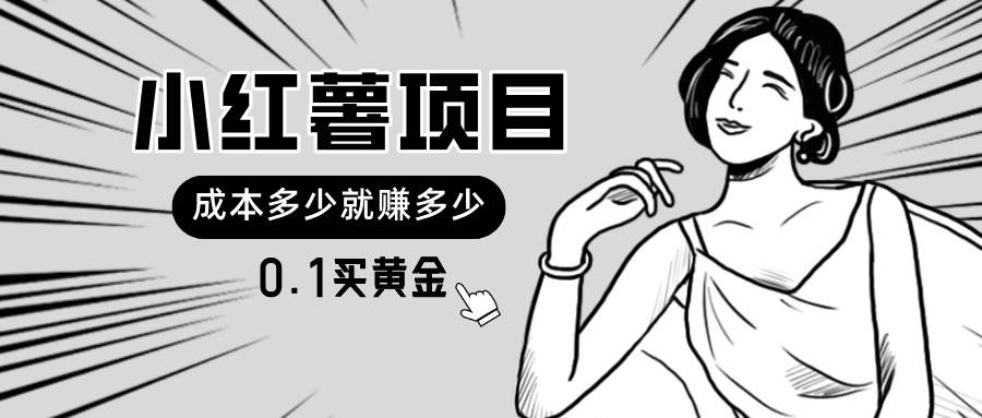 小红薯暴力项目，0.1买黄金。操作简单，日入无上限，可无限扩大。_网创掘金