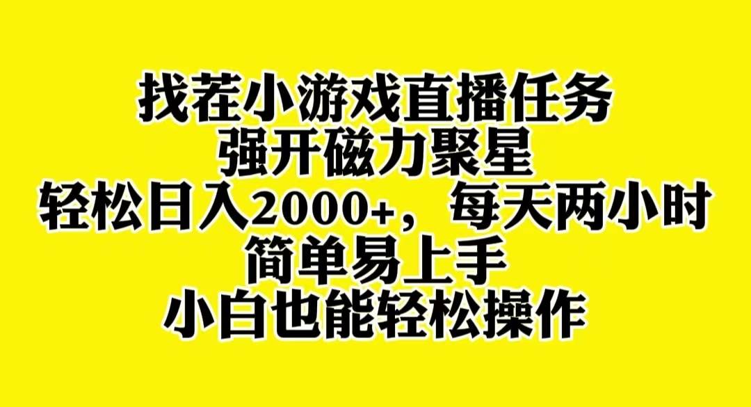 找茬小游戏直播，强开磁力聚星，轻松日入2000+，小白也能轻松上手_网创掘金