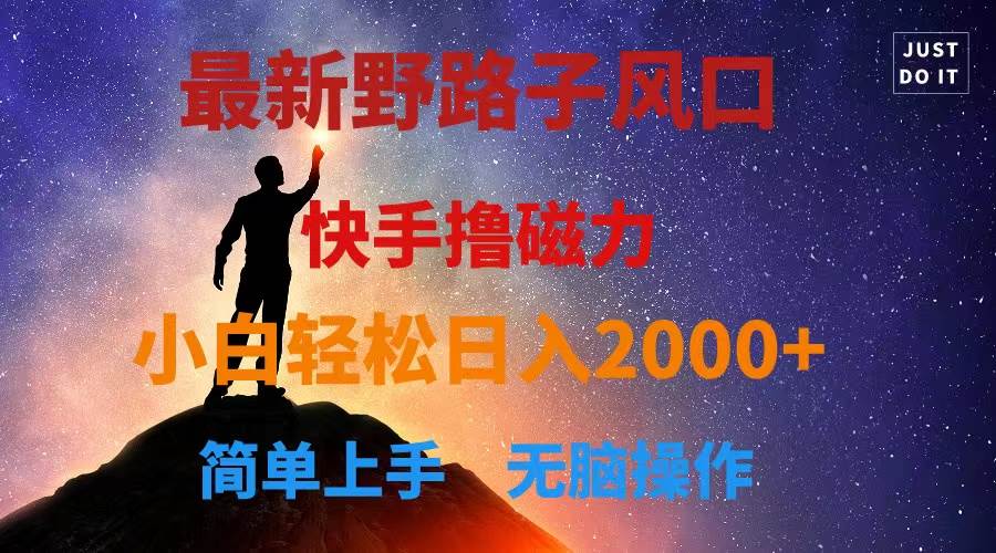 最新风口！快手撸磁力，野路子，小白无脑操作日入2000+_网创掘金