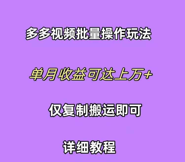 拼多多视频带货快速过爆款选品教程 每天轻轻松松赚取三位数佣金 小白必…_网创掘金