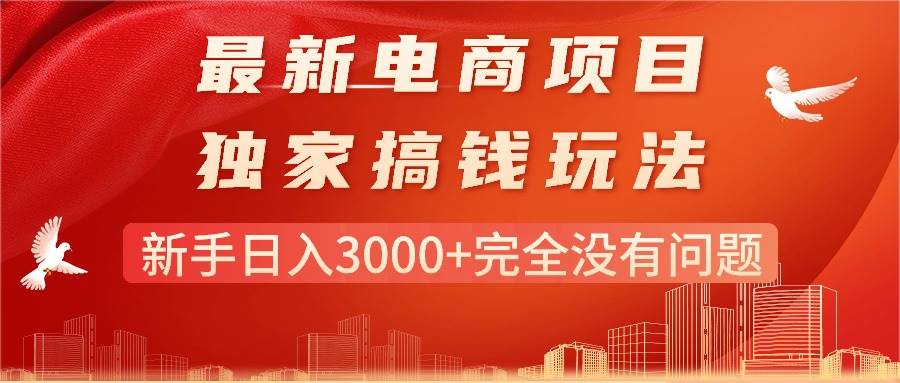 最新电商项目-搞钱玩法，新手日入3000+完全没有问题_网创掘金