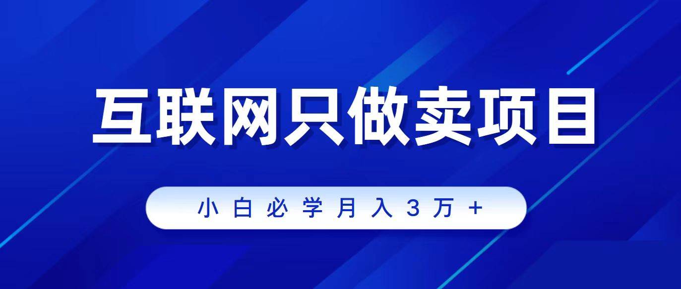 互联网的尽头就是卖项目，被割过韭菜的兄弟们必看！轻松月入三万以上！_网创掘金